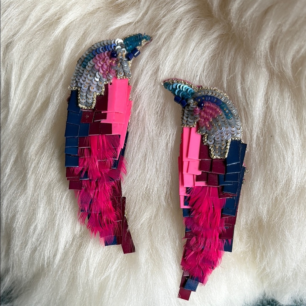 Mignonne Gavigan Hot Pink Bird Earrings